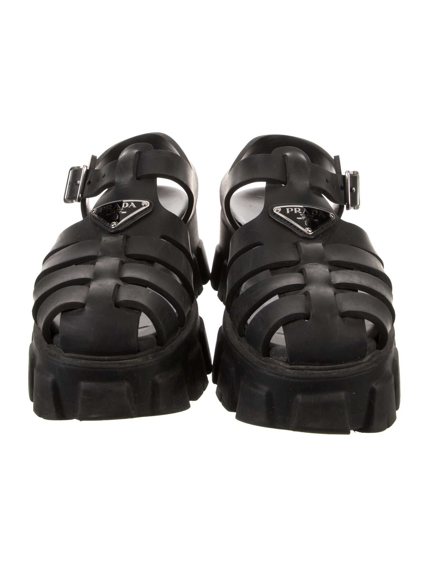Prada Rubber Slingback Sandals