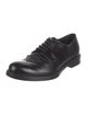 Prada Enameled Metal Triangle Leather Oxfords