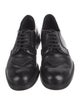 Prada Enameled Metal Triangle Leather Oxfords