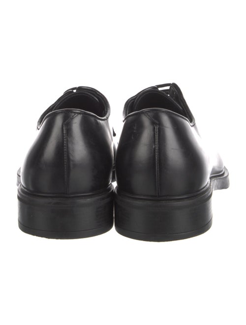 Prada Enameled Metal Triangle Leather Oxfords