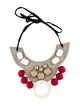 Prada Resin & Fabric Bib Collar Necklace