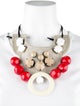 Prada Resin & Fabric Bib Collar Necklace