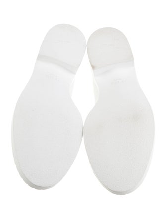 Prada Enameled Metal Triangle Leather Loafers