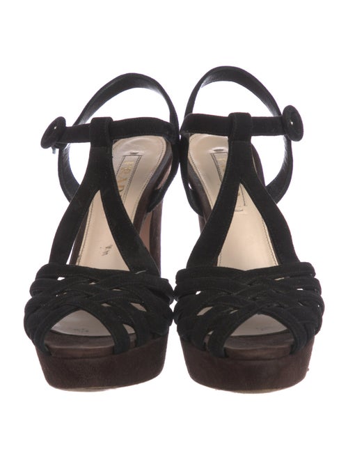 Prada Suede T-Strap Sandals