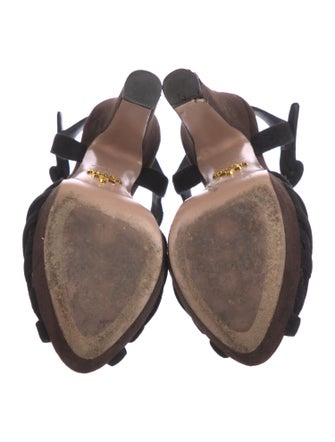 Prada Suede T-Strap Sandals