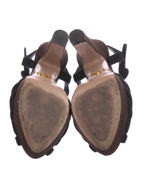 Prada Suede T-Strap Sandals