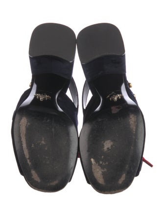 Prada Velvet Colorblock Pattern Slingback Pumps