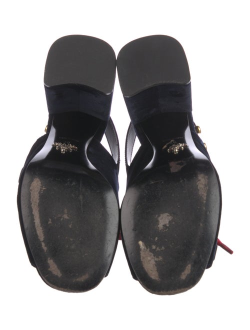 Prada Velvet Colorblock Pattern Slingback Pumps