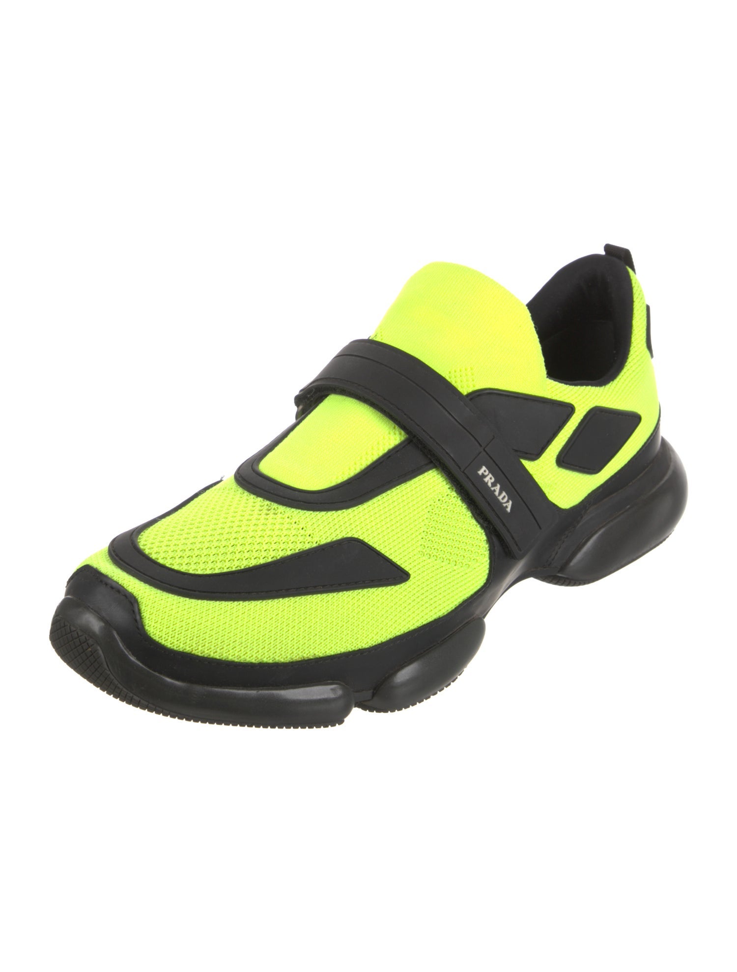 Prada Printed Leather Trim Embellishment Sneakers