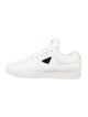 Prada Enameled Metal Triangle Leather Sneakers