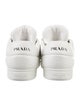 Prada Enameled Metal Triangle Leather Sneakers