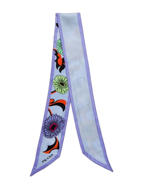 Prada Silk Floral Print Scarf