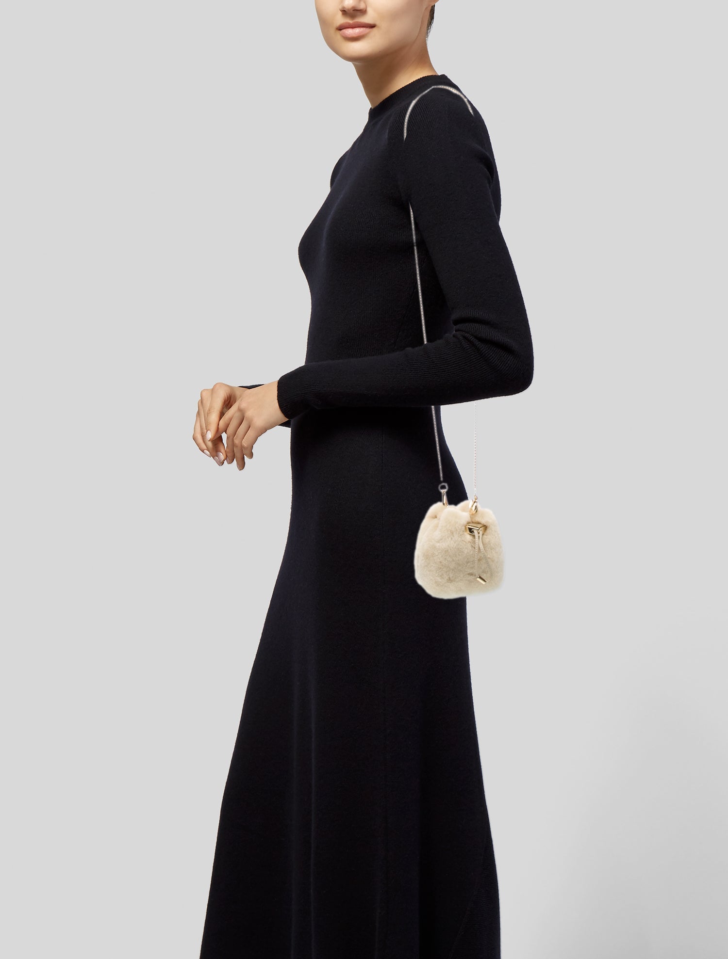 Prada Enameled Metal Triangle Bucket Bag w/ Tags