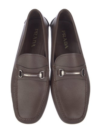 Prada Saffiano Leather Moccasins