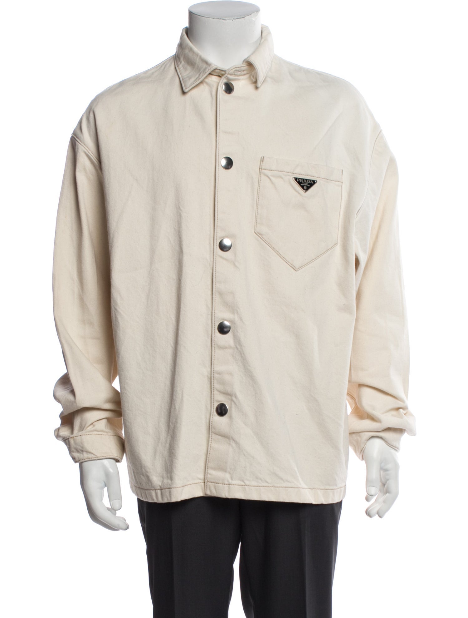 Prada 2022 Enameled Metal Triangle Utility Jacket