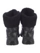 Prada Leather Fur Trim Combat Boots