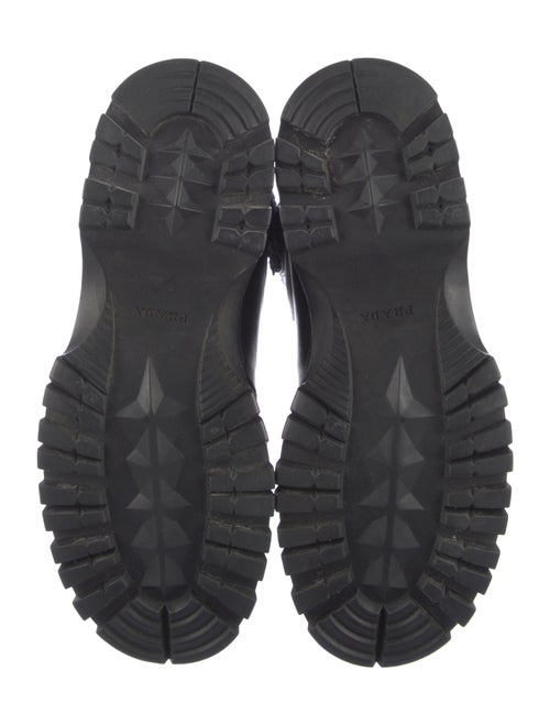 Prada Leather Fur Trim Combat Boots