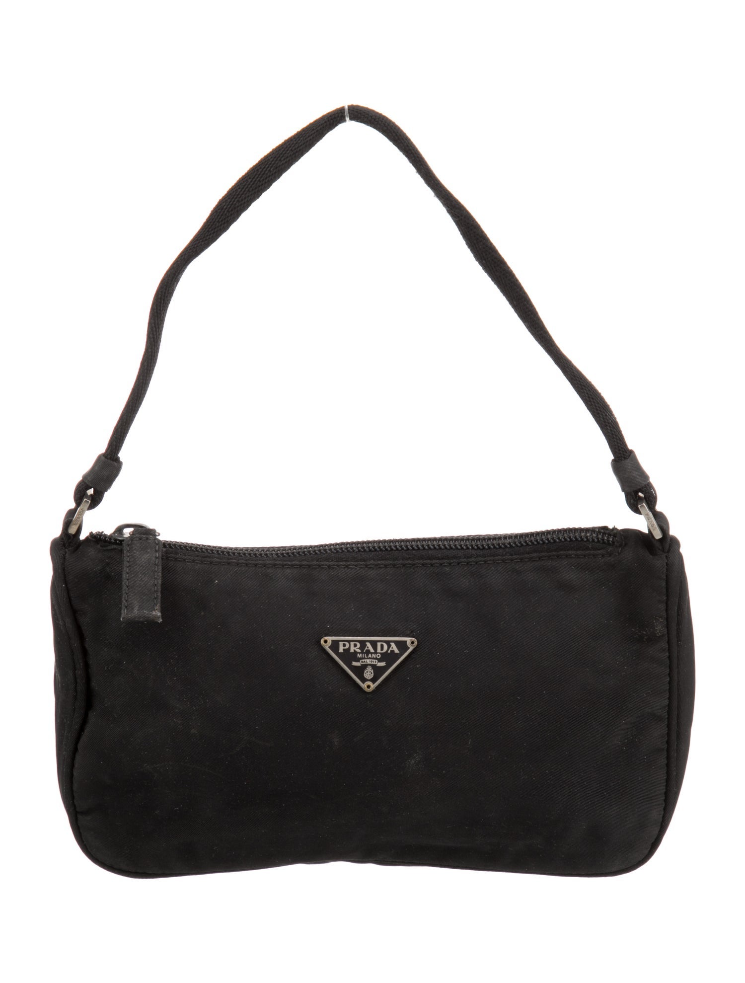 Prada Enameled Metal Triangle Sport Pochette