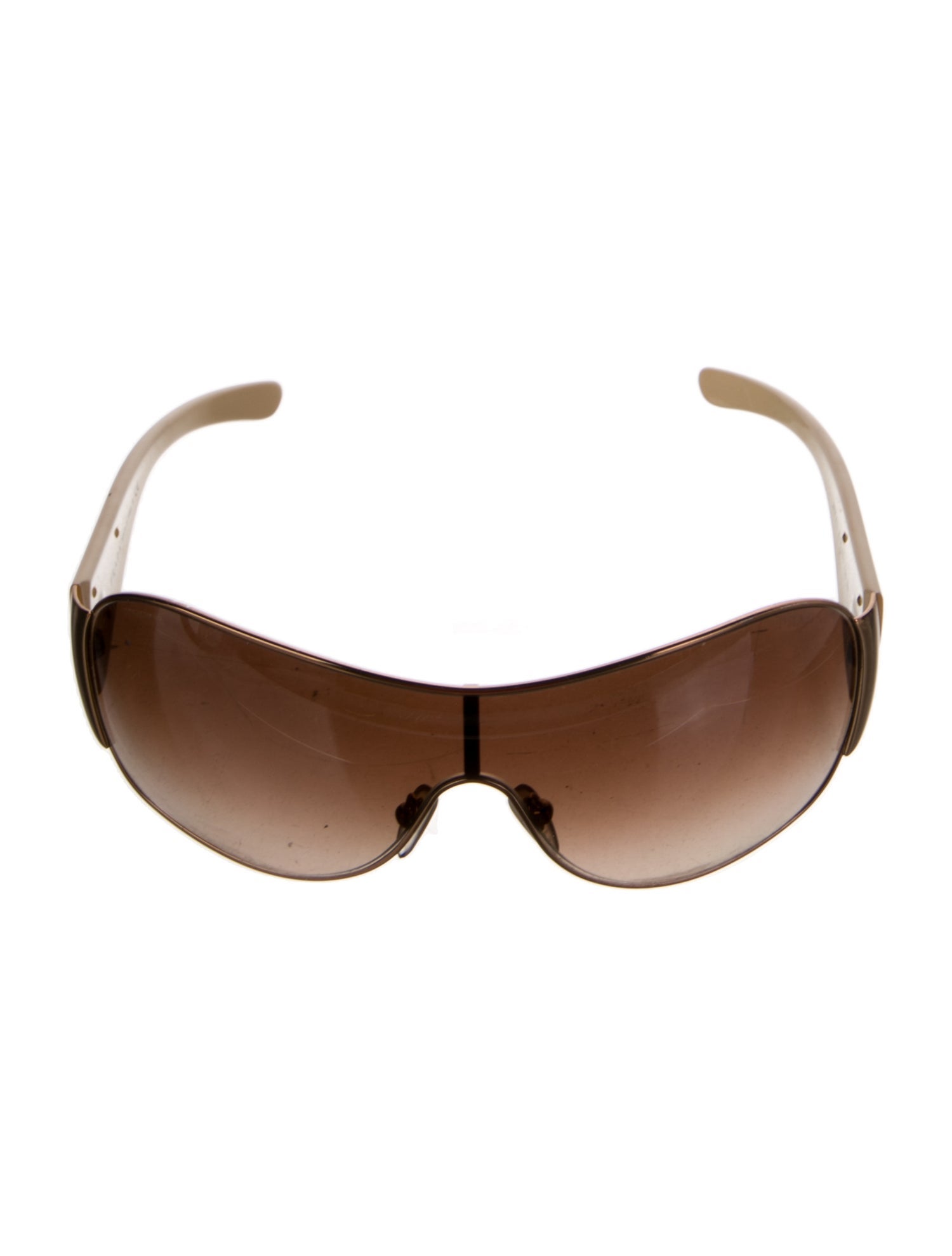 Prada Enameled Metal Triangle Shield Sunglasses