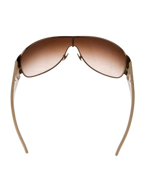 Prada Enameled Metal Triangle Shield Sunglasses
