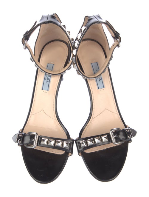 Prada Leather Studded Accents Sandals