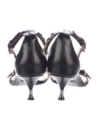 Prada Leather Studded Accents Sandals