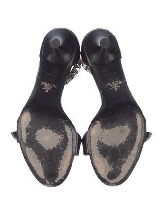 Prada Leather Studded Accents Sandals