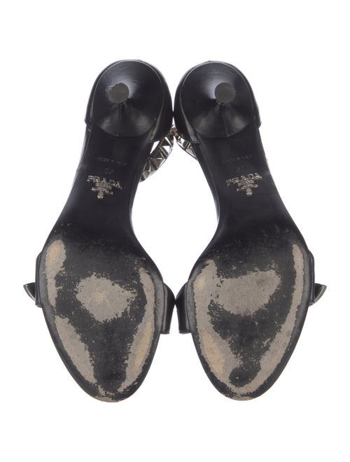 Prada Leather Studded Accents Sandals