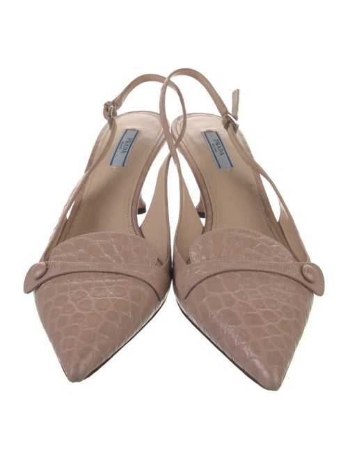 Prada Embossed Leather Slingback Pumps