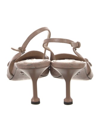Prada Embossed Leather Slingback Pumps