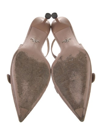 Prada Embossed Leather Slingback Pumps