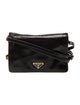 Prada Enameled Metal Triangle Crossbody Bag Small 2024