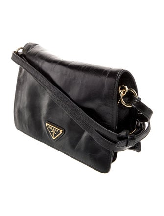 Prada Enameled Metal Triangle Crossbody Bag Small 2024
