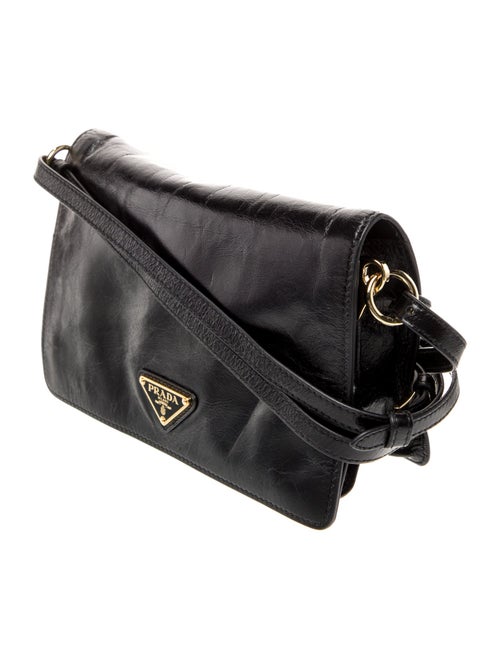 Prada Enameled Metal Triangle Crossbody Bag Small 2024