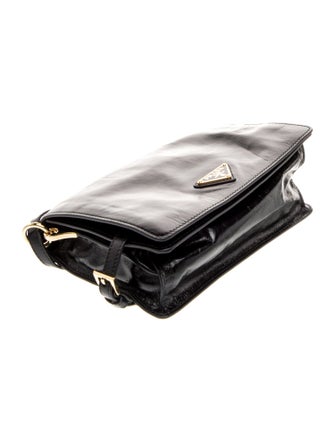 Prada Enameled Metal Triangle Crossbody Bag Small 2024