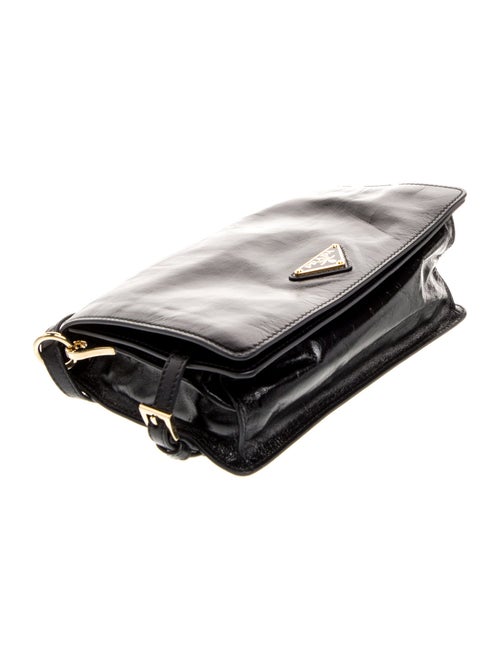 Prada Enameled Metal Triangle Crossbody Bag Small 2024