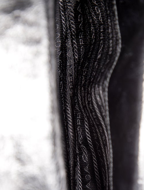 Prada Enameled Metal Triangle Crossbody Bag Small 2024