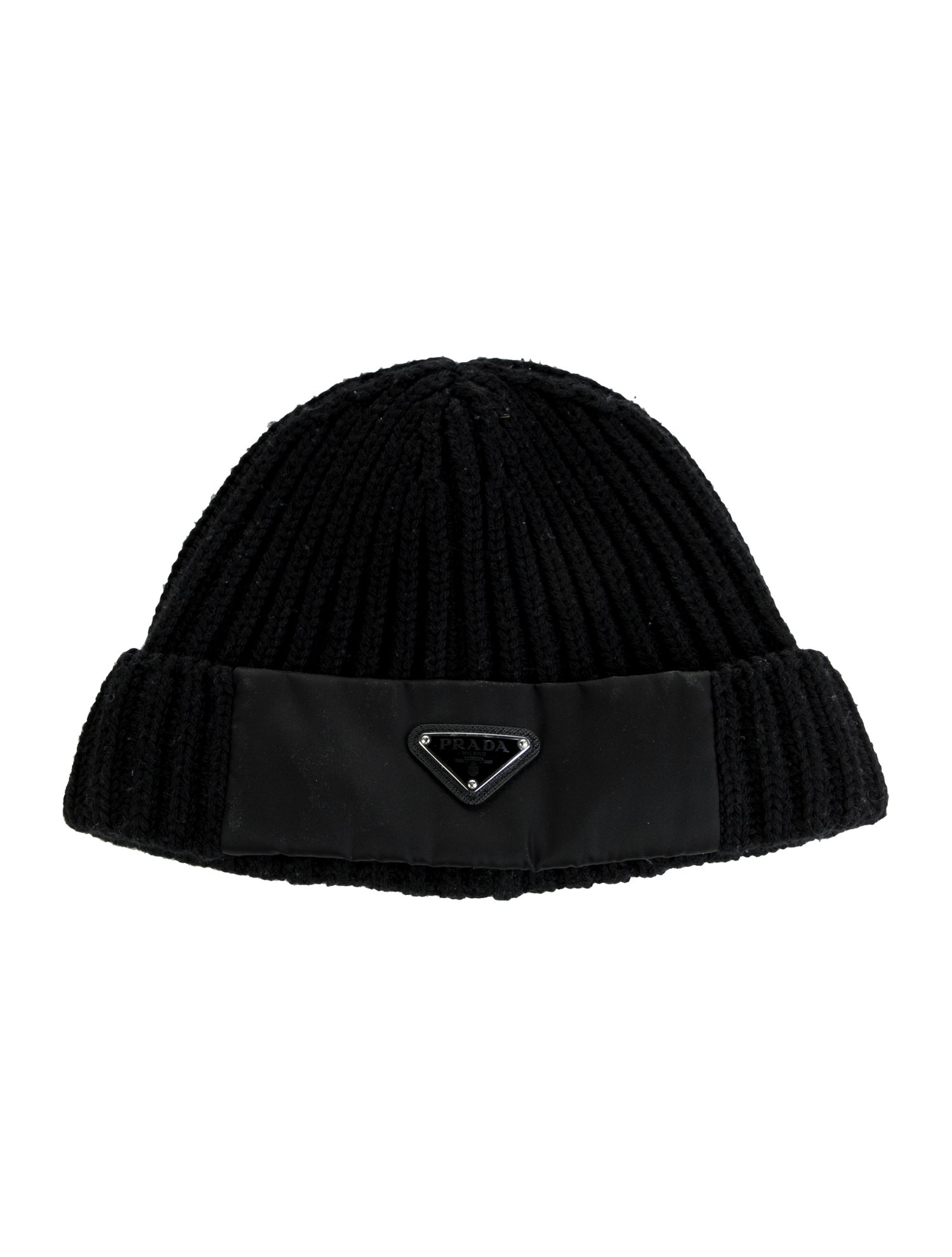 Prada Knit Logo Beanie Hat