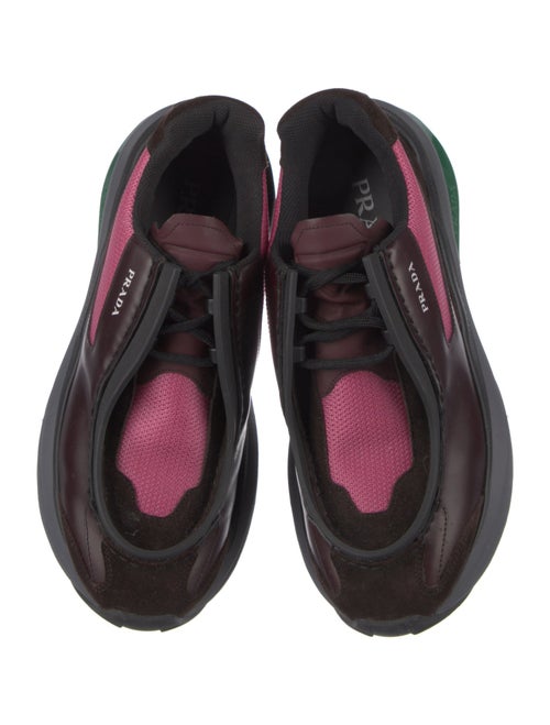 Prada Leather Colorblock Pattern Sneakers