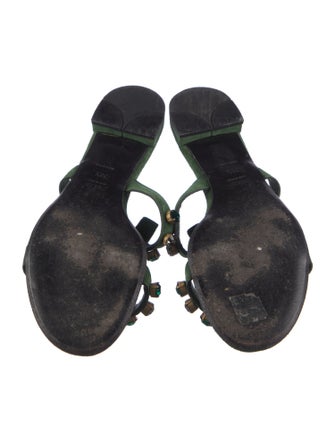 Prada Suede Crystal Embellishments Slides