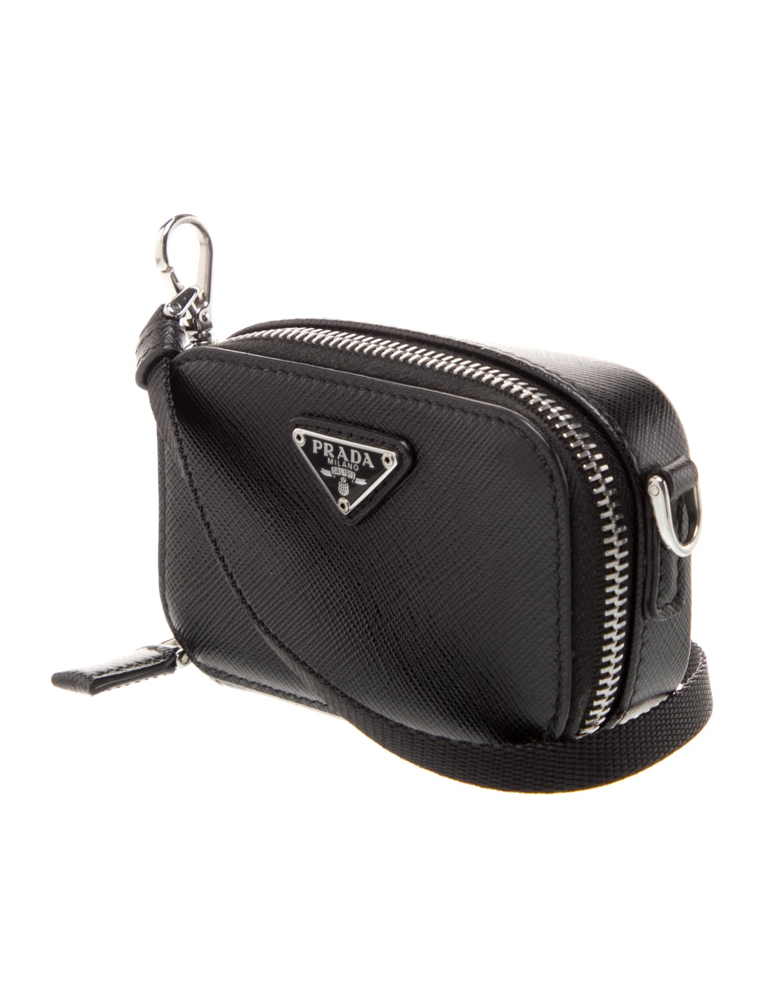 Prada Enameled Metal Triangle Crossbody Bag Mini