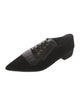 Prada Velvet Leather Trim Embellishment Oxfords