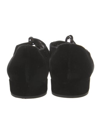 Prada Velvet Leather Trim Embellishment Oxfords