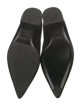 Prada Velvet Leather Trim Embellishment Oxfords