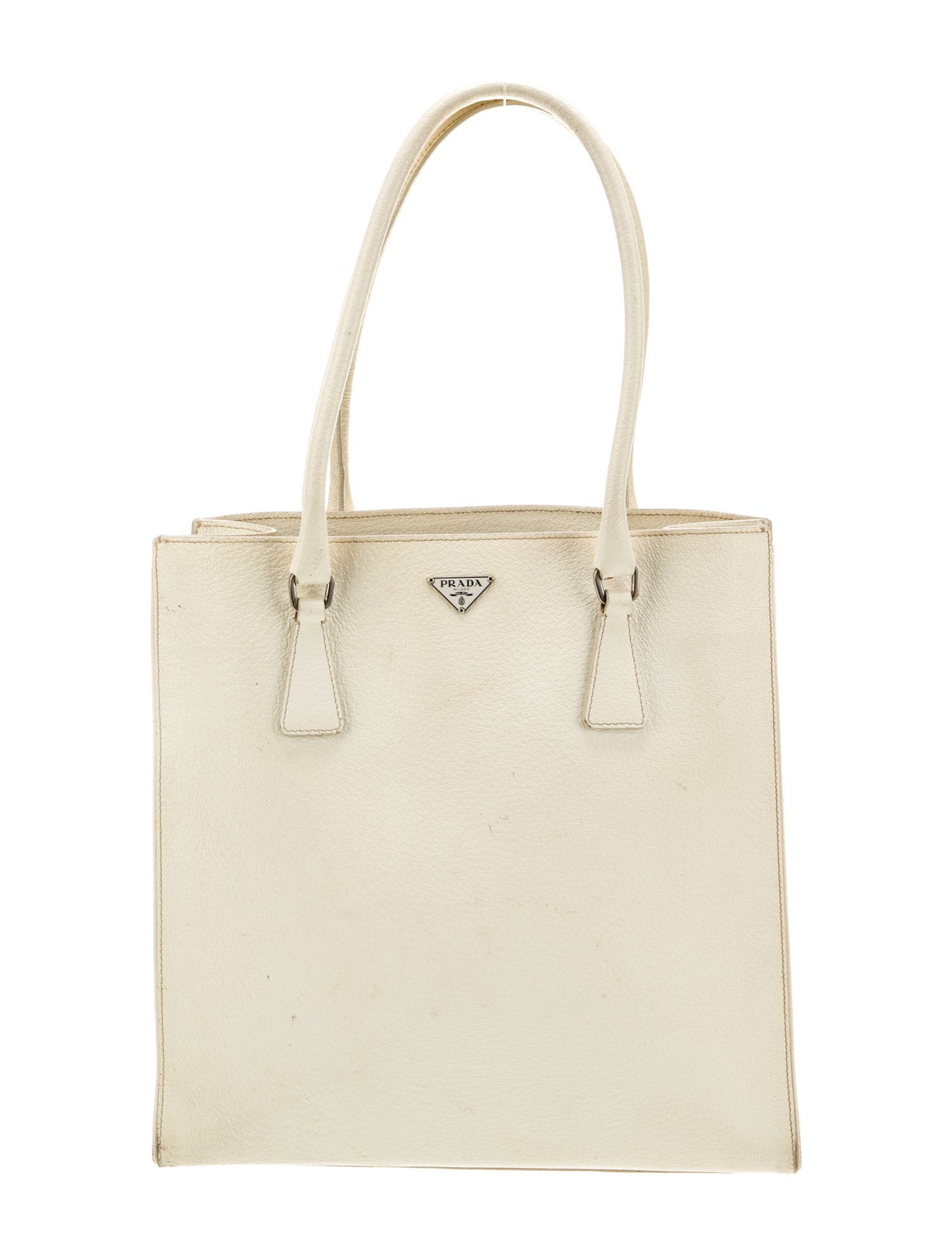 Prada Enameled Metal Triangle Shoulder Bag Vintage