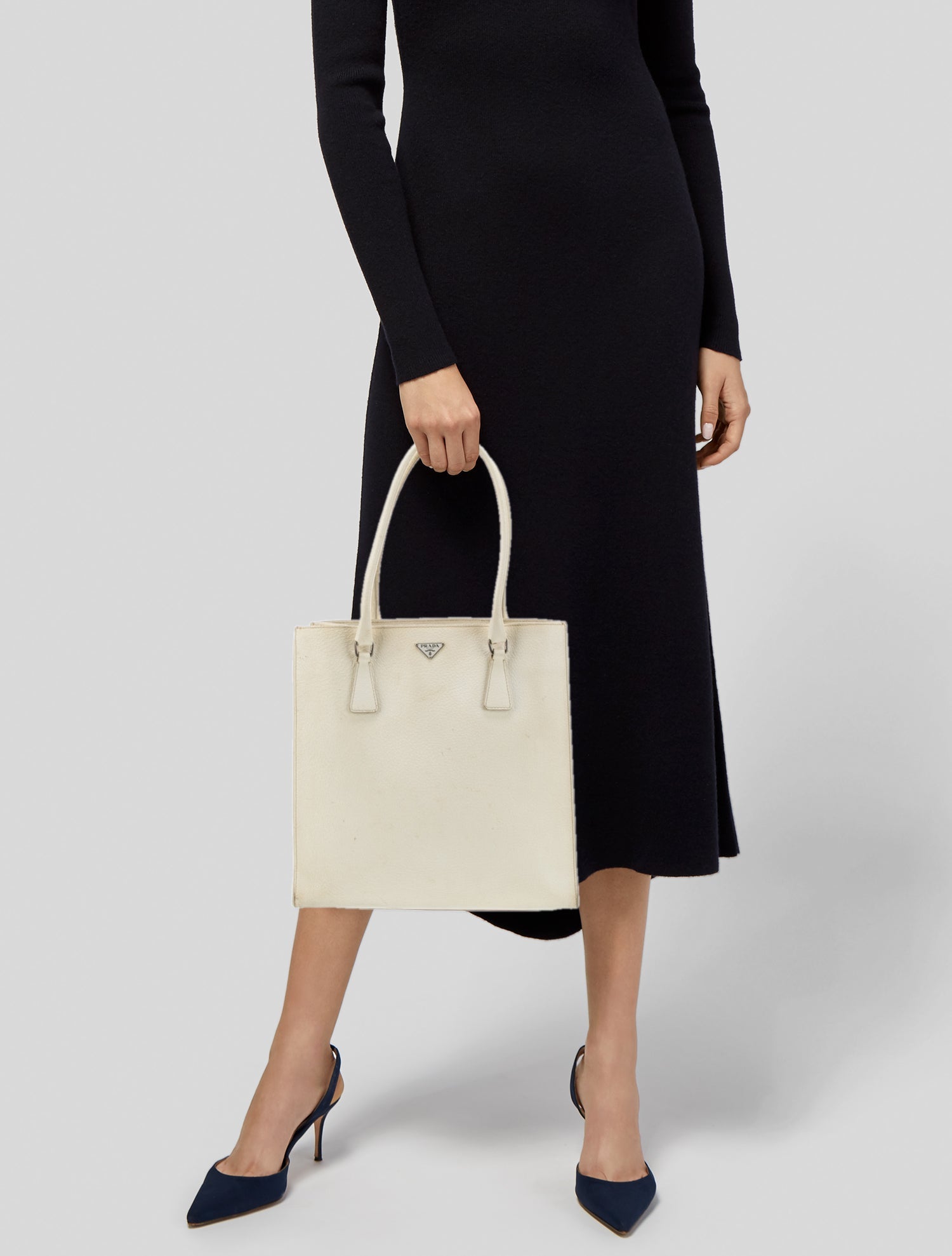 Prada Enameled Metal Triangle Shoulder Bag Vintage