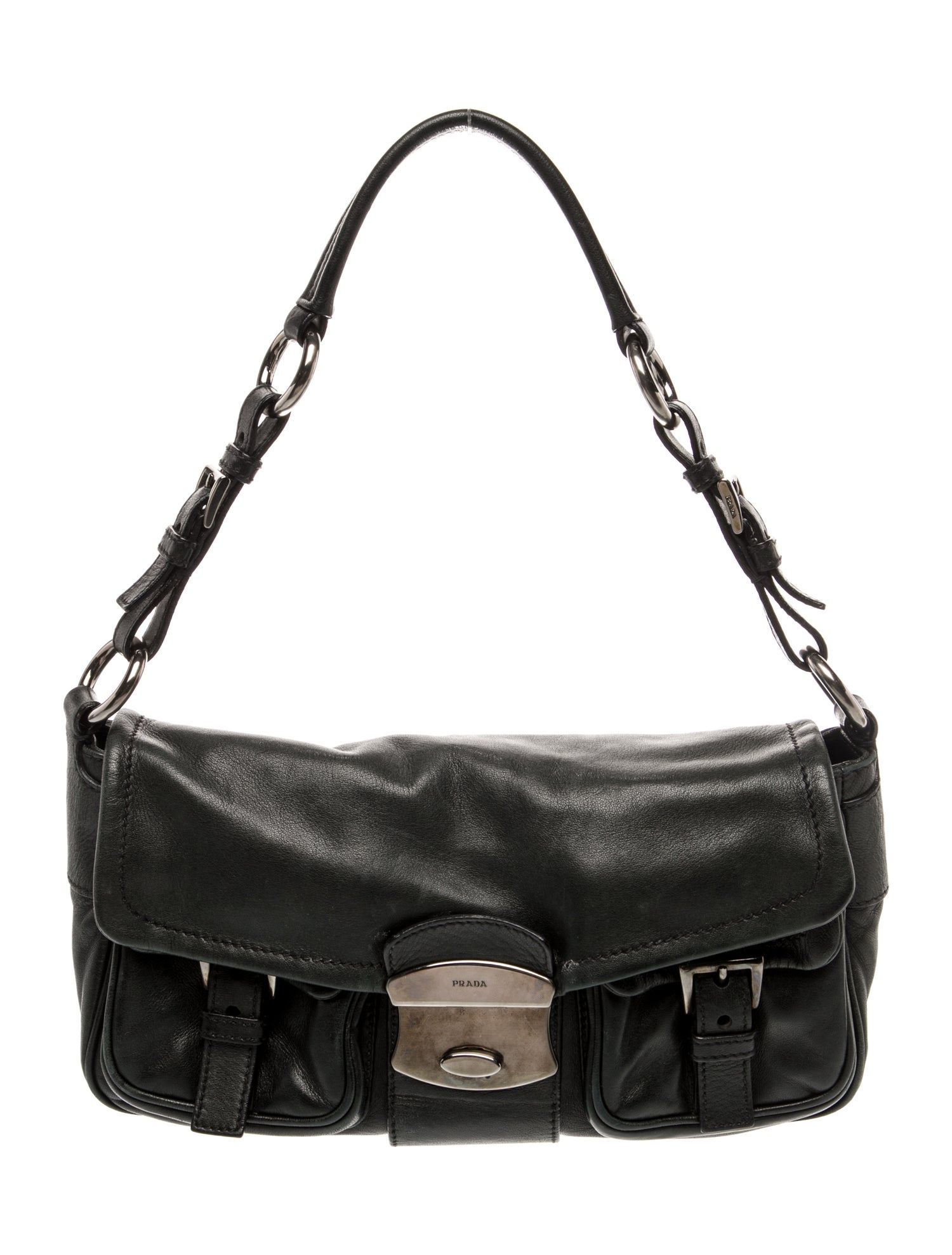 Prada Soft Calf Leather Shoulder Bag