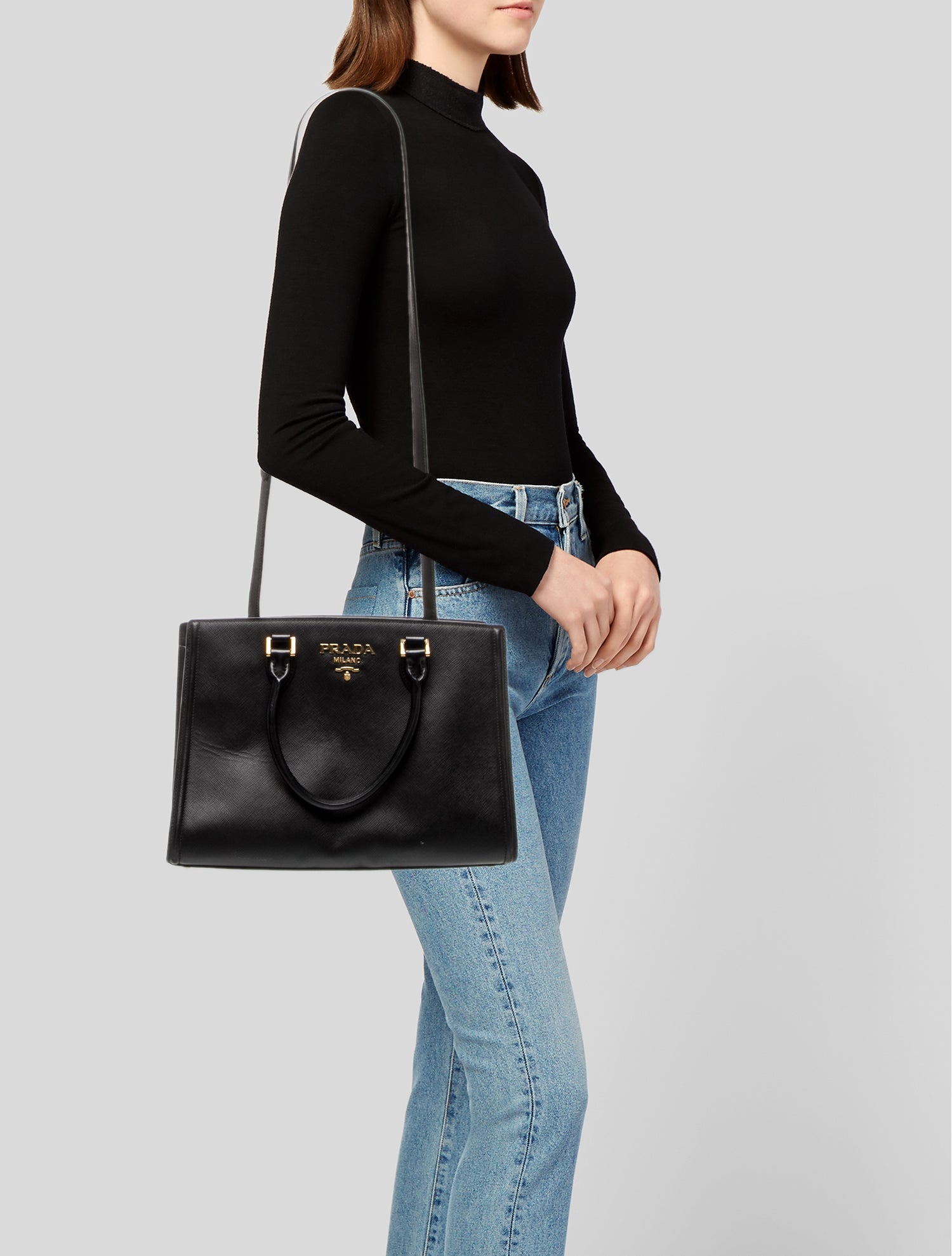 Prada Leather Top Handle Bag