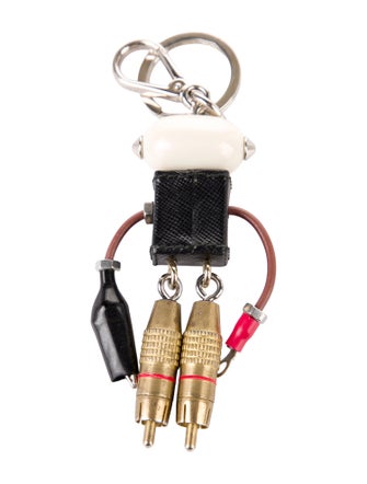 Prada Robot Saffiano Leather Keychain Charm