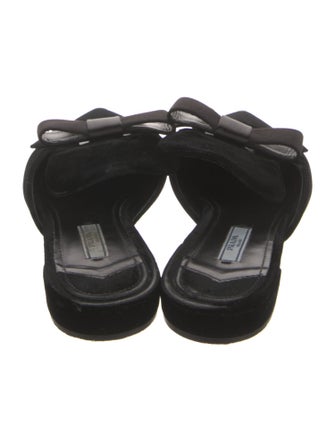 Prada Velvet Bow Accents Mules